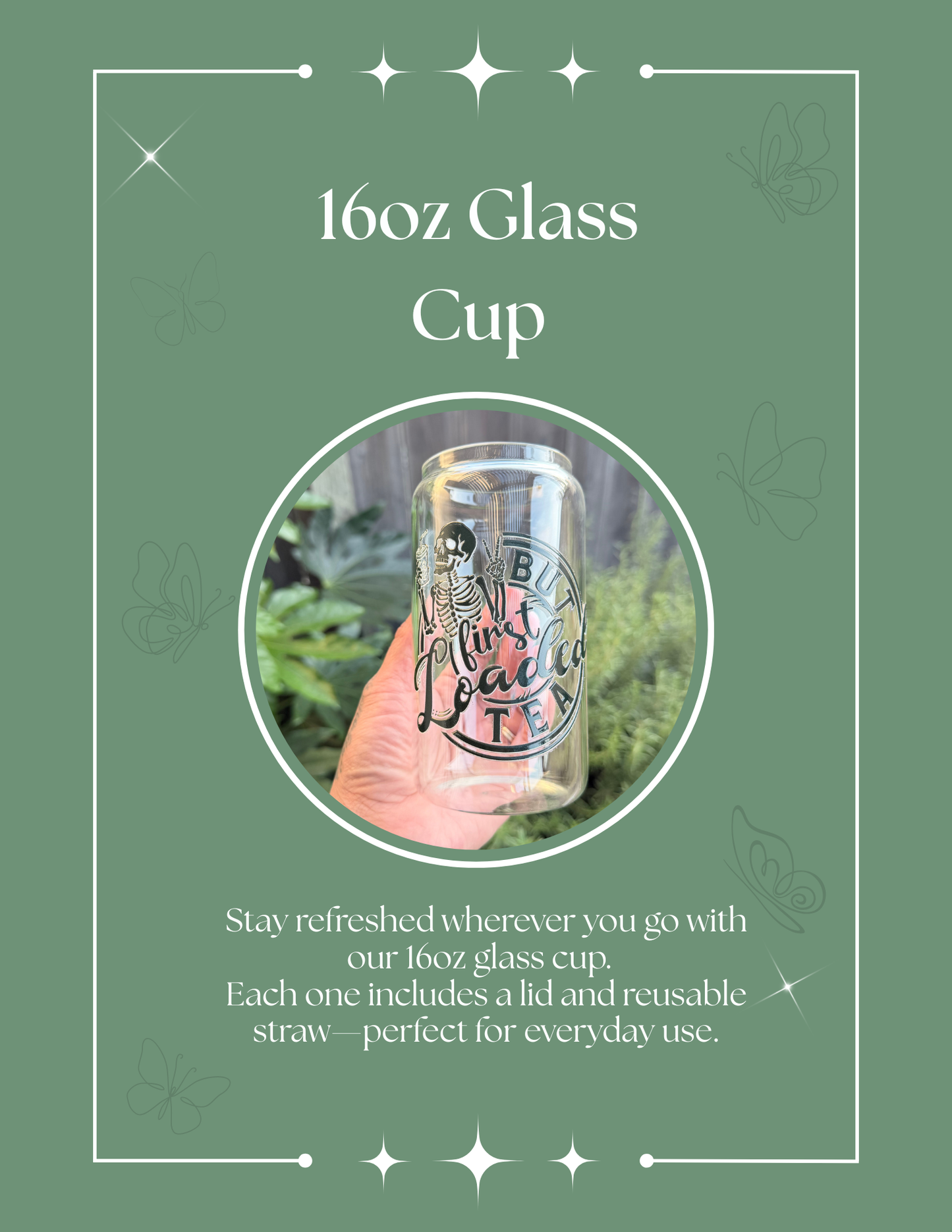 16oz Glass Cup
